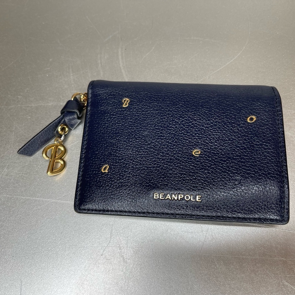 Beanpole Women’s Leather Card Wallet Purse Black with Zipper Charm